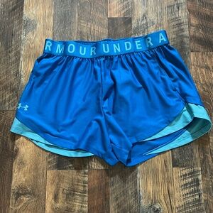 Under Armour Plus Size 1X 1XL Loose HeatGear Lounge Fitness Gym Shorts Blue